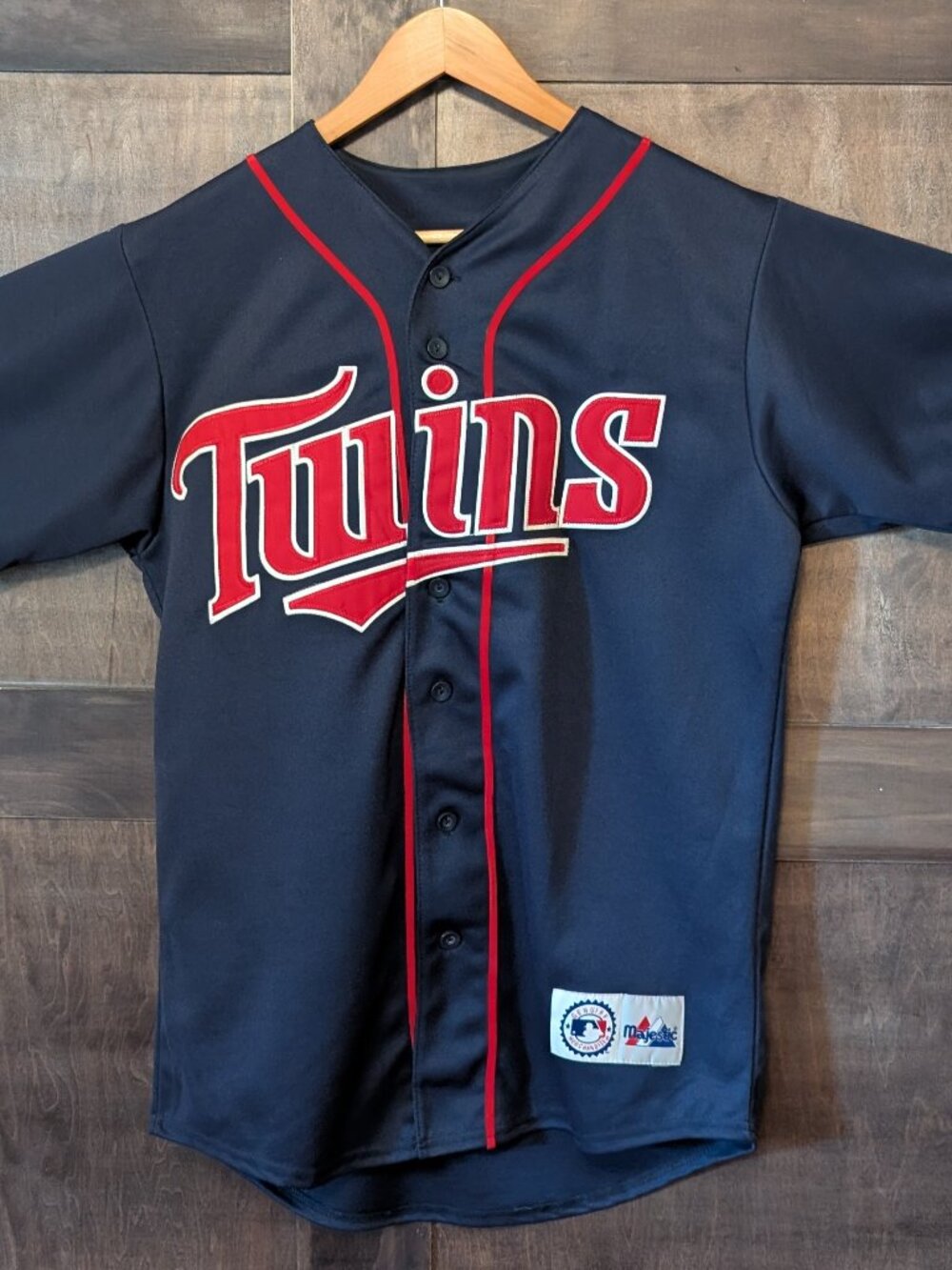 MINNESOTA TWINS Majestic Torii Hunter Stitched Blue Jersey - Men's M